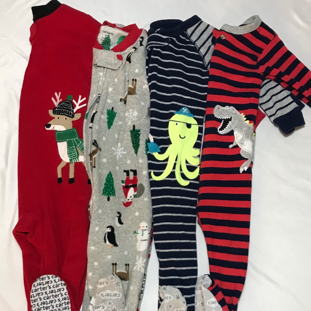 Carter's 12 Mo Footed Zip Fleece Pajamas